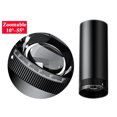 Zoomable Adjustable Beam-Angle 10-55° Fixed Surface Cylindrical Spotlight Ceiling Focus Accent Spot Down Light Flicker-Free Wash Accent Task Display Artwork flexible lighting