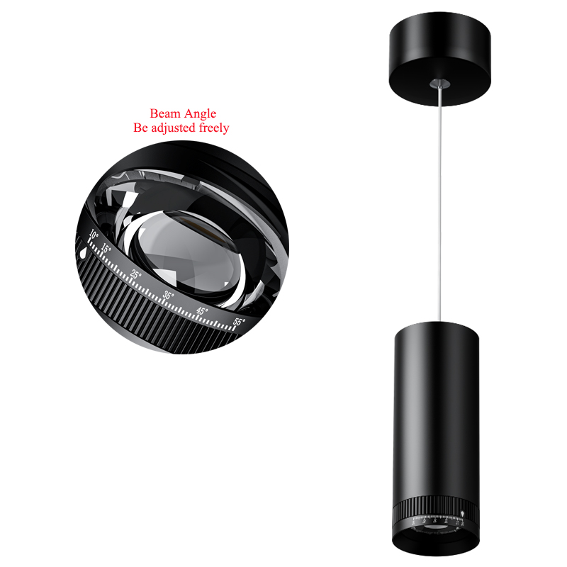 Zoomable Adjustable Beam-Angle 10-55° Cylinder Pendant Focus Spot ...