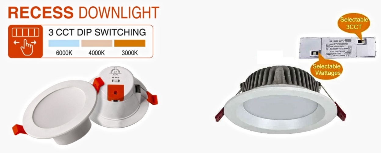 Selectable 3CCT (3 Color Temperatures) and Wattages Tri-colored 3-CCT adjustable LED Driver Downlight Schematic Diagram Selectable 3CCT (3 Color Temperatures) and Wattages Tri-colored 3-CCT adjustable LED Driver Downlight Schematic Diagram